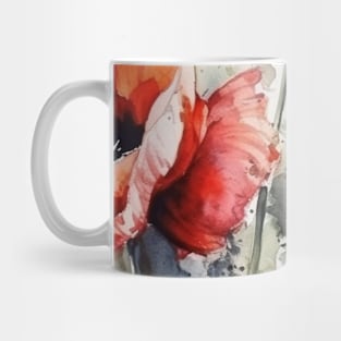 Watercolor flowers poppies Mug